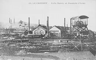 Le puits Manby et les usines Schneider.