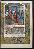 Henri VII recevant l'ouvrage, f.17r.