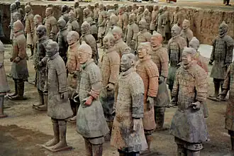 Guerriers de terre cuite (détail).