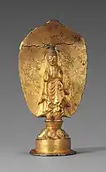 Yŏn'ga Bouddha Bronze doré, H. 16,3&nbsp;cm. Daté 539. Koguryo. Musée national de Corée
