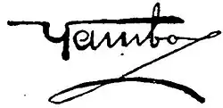 signature d'Yambo (écrivain)