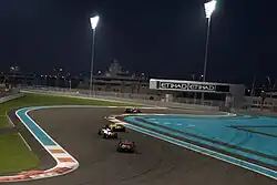 Photo de Vettel, Kubica, Kobayashi et Hamilton à Abou Dabi