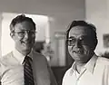 Avec le Pr Robert Hamlin à l'Ohio state university college of veterinary medicine, Colombus