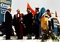 Yves Ruckebusch, de face, en robe universitaire lors de la remise de son grade de Docteur honoris causa de l’Université de Montréal (UdeM) en 1986 )
