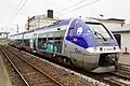 Un Z 27500 en livrée TER Normandie et en gare de Mantes-la-Jolie