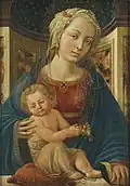 Zanobi Machiavelli.Madone à l'Enfant.Tempera sur bois, 1453. Dunedin Public Art Gallery&nbsp;(en), Dunedin, Nouvelle-Zélande.
