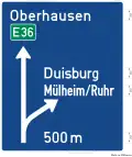 L'ancien panneau poteau indicateur autoroute (1971–1974)