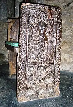 Sculpture de sirène sur un banc, Zennor, Angleterre, {{s-|XV}}.