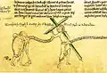 Rencontre du Juif errant et du Christ sur le chemin du calvaire, par M. Paris, manuscrit illustré de la Chronica Majora (1240-1251)