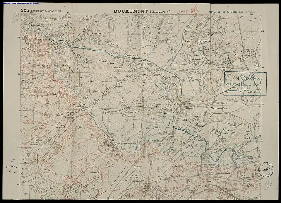 Front le 24 octobre 1916 à 20 h. Fort de Vaux.