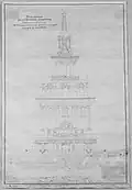 Élévation technique du phare de Cordouan en 1696.