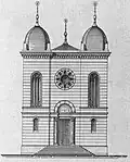 La synagogue vue de la façade ouest