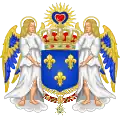 Description de l'image Grandes armes de Louis de Bourbon, Duc d'Anjou, comme successeur des Rois de France.svg.