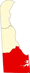 Localisation de Comté de Sussex(en) Sussex County