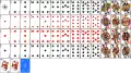 Jeu de carte français, avec une couronne de lauriers autour de l'as de trèfle.
