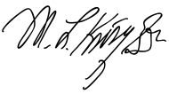 signature de Martin Luther King Sr.