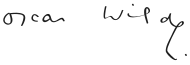 Signature de Oscar Wilde