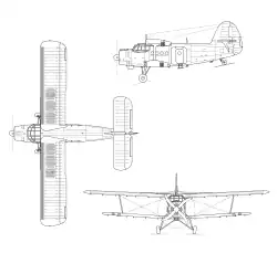 Description de l'image Antonov An-2 3view.svg.