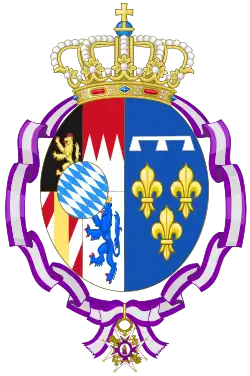 Description de l'image Coat of Arms of Louise d'Orléans; Princess Alfonso of Bavaria (Order of Queen Maria Luisa).svg.