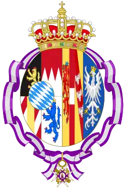 Description de l'image Coat of Arms of Maria Theresa of Austria-Este, Queen of Bavaria (Order of Maria Luisa).svg.