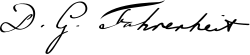 Signature de Daniel Gabriel Fahrenheit
