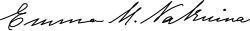 signature d'Emma Kaili Metcalf Beckley Nakuina