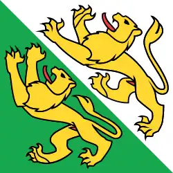 Les couleurs cantonales sont le vert et le blancUsage des drapeaux,étendards et fanions (Règlement sur les drapeaux) - Règlement 51.340 f, Armée suisse, p.&nbsp;71, consulté le 26 juillet 2017