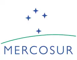Le drapeau du Marché commun du Sud (version hispanophone).
