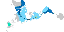 Description de l'image Global Camelid Distribution and Migration.svg.