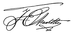 Signature de Hedwige-Élisabeth-Charlotte de Schleswig-Holstein-Gottorp