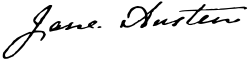 Signature de Jane Austen