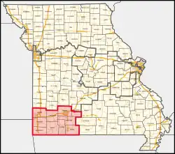 Description de l'image Missouri's 7th congressional district (since 2023).svg.