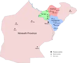 Carte des 3 districts constituant la plaine.