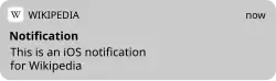 Exemple de notification sur iOS