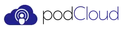 Un nuage bleu avec le symbole du podcast à l'intérieur