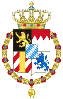Description de l'image Royal Coat of Arms of Prince Adalbert of Bavaria (1828–1875) (Order of the Golden Fleece).svg.