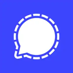 Description de l'image Signal-Logo-White on Ultramarine (2024).svg.