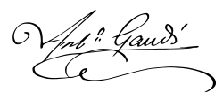 signature d'Antoni Gaudí