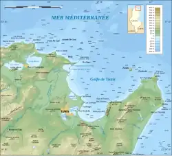 Carte du golfe de Tunis.