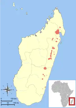Description de l'image Varecia variegata range map.svg.