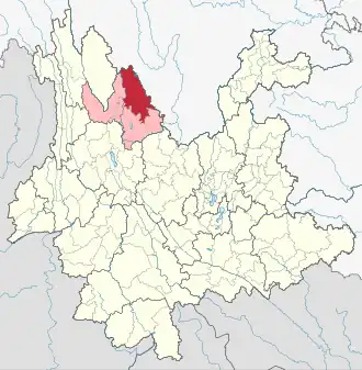 Localisation de Nínglàng yízú Zìzhìxiàn