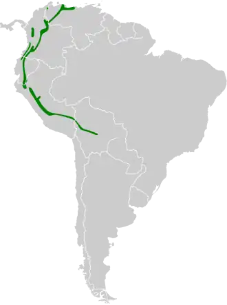 Description de l'image Aglaiocercus kingi map.svg.