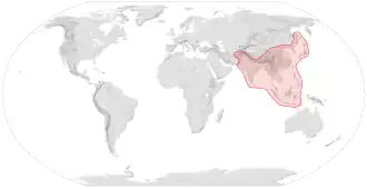Description de l'image Apis cerana distribution map.svg.