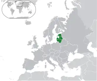 Localisation des pays baltes.