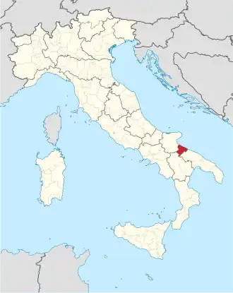 Localisation de Province de Barletta-Andria-Trani