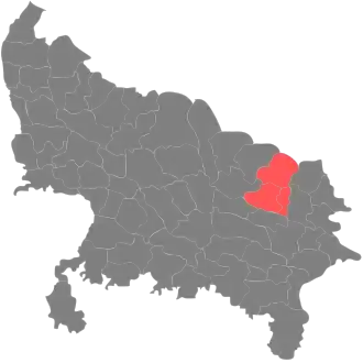 Localisation de Division de Bastiबस्ती मण्डलبستی تقسیم