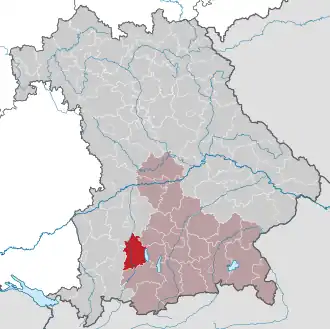 Localisation de Arrondissement de Landsberg am Lech
