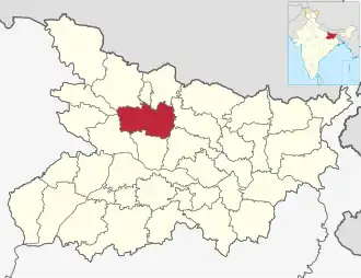 Localisation de District de Muzaffarpurऔरंगाबाद जिला