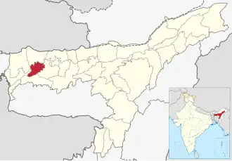 Localisation de District de Bongaigaonবঙাইগাওঁ জিলা