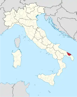 Localisation de Province de Brindisi